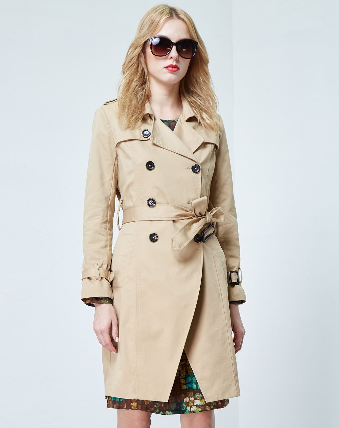 深卡色优雅名媛长款风衣