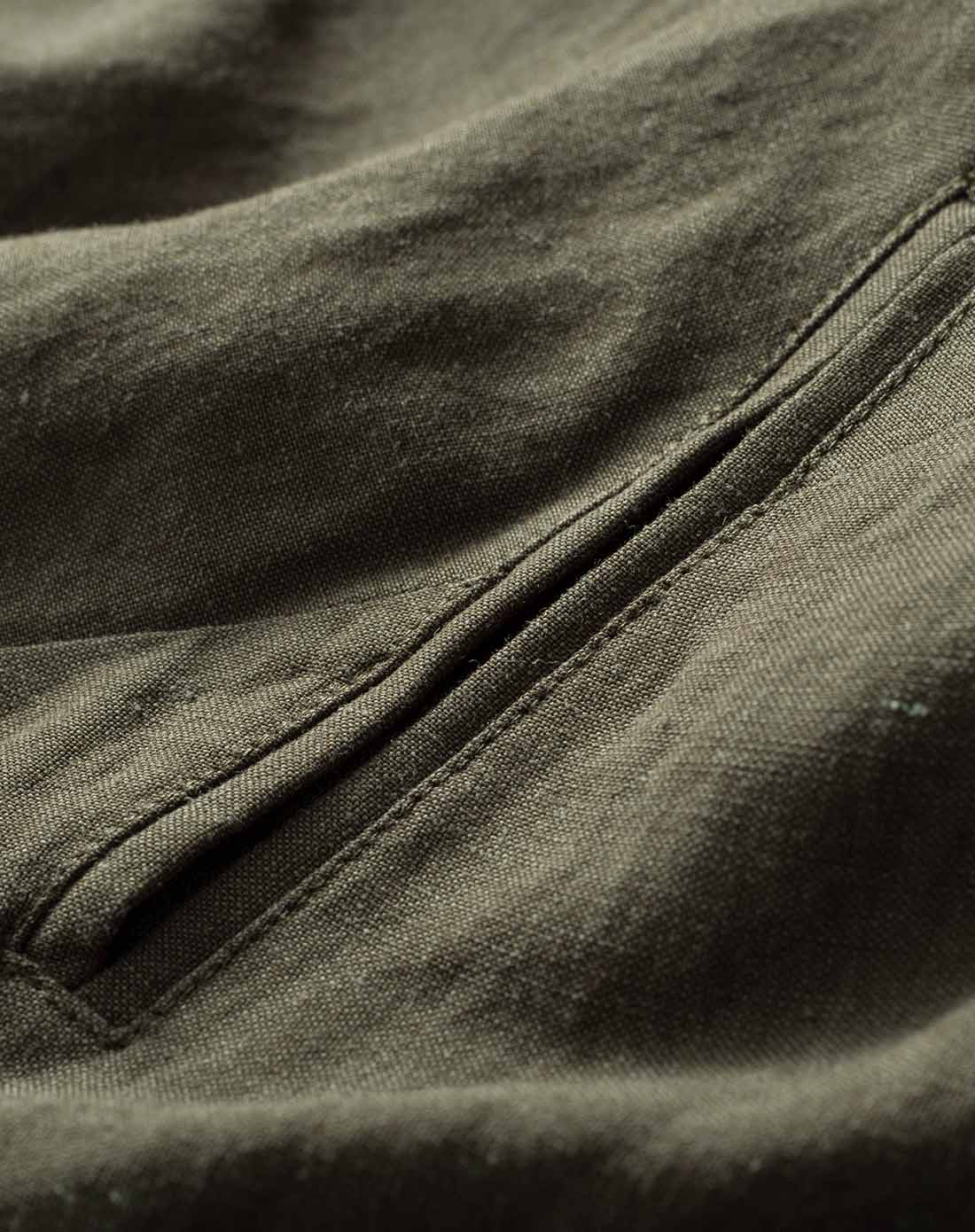 深橄榄绿色简约宽松长袖外套