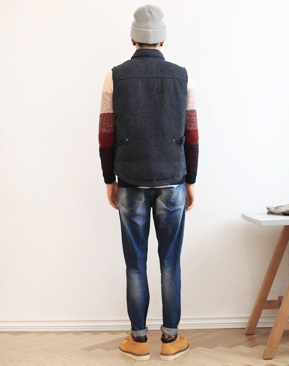 男款藏蓝色棉马甲