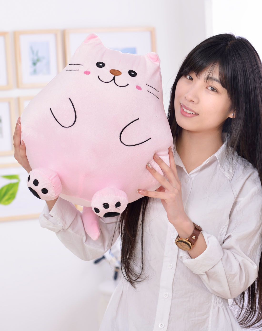 抱抱枕毛绒玩具专场粉色嘟嘟猫公仔抱枕bbz27782840_唯品会