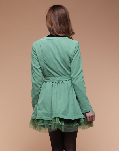 美莎帕mesappas 青色时尚长袖外套