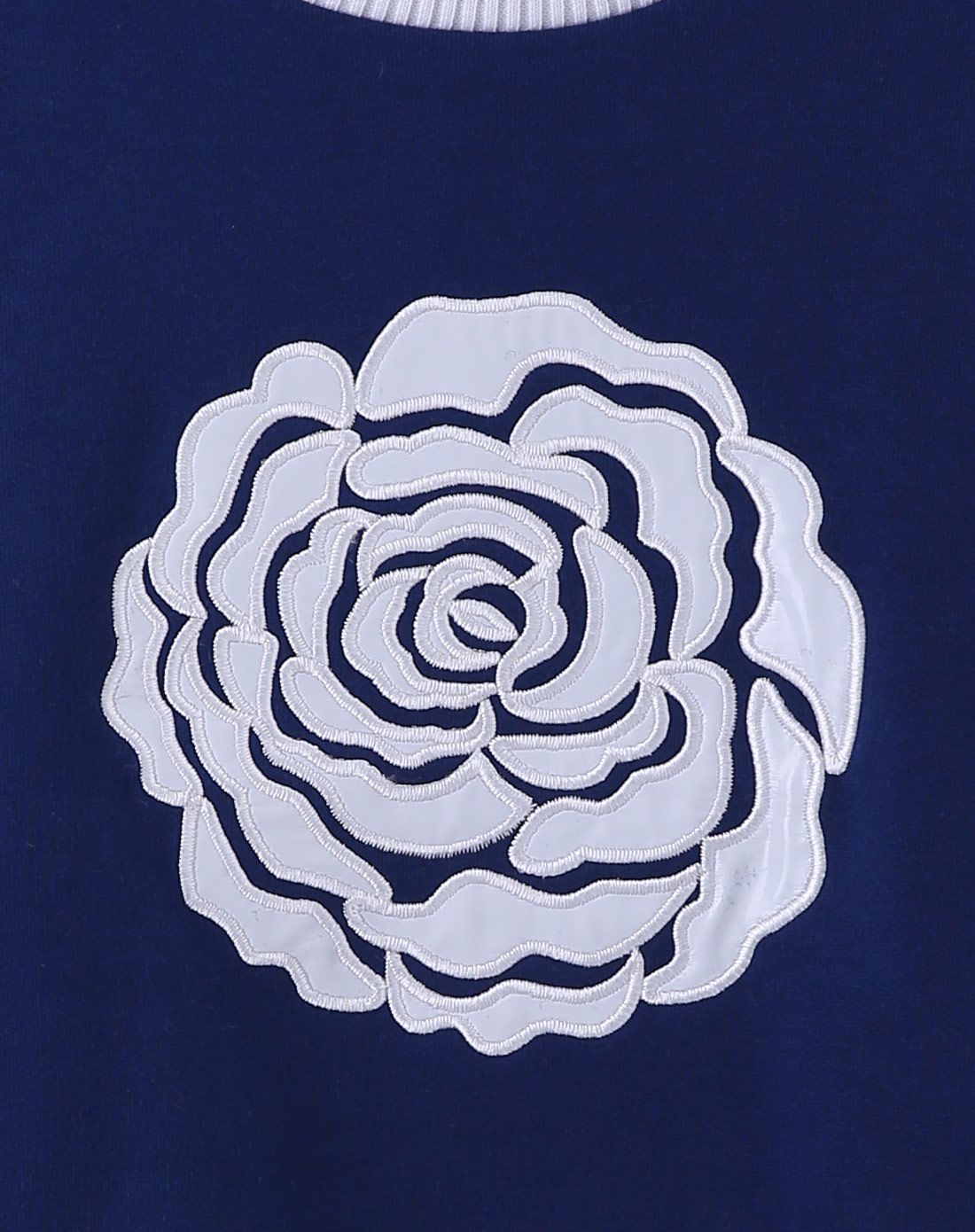 女童宝蓝色花朵印花舒适卫衣