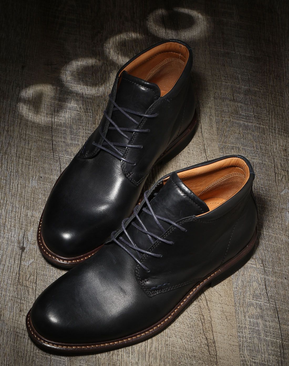 男款黑色简约百搭系带高帮皮鞋