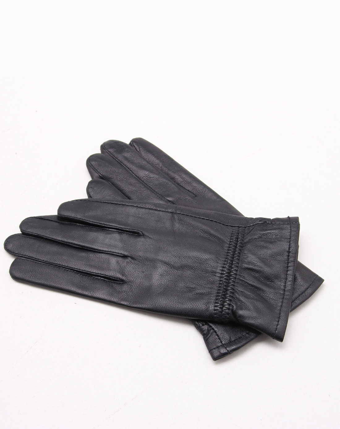 时尚羊皮黑色单手套