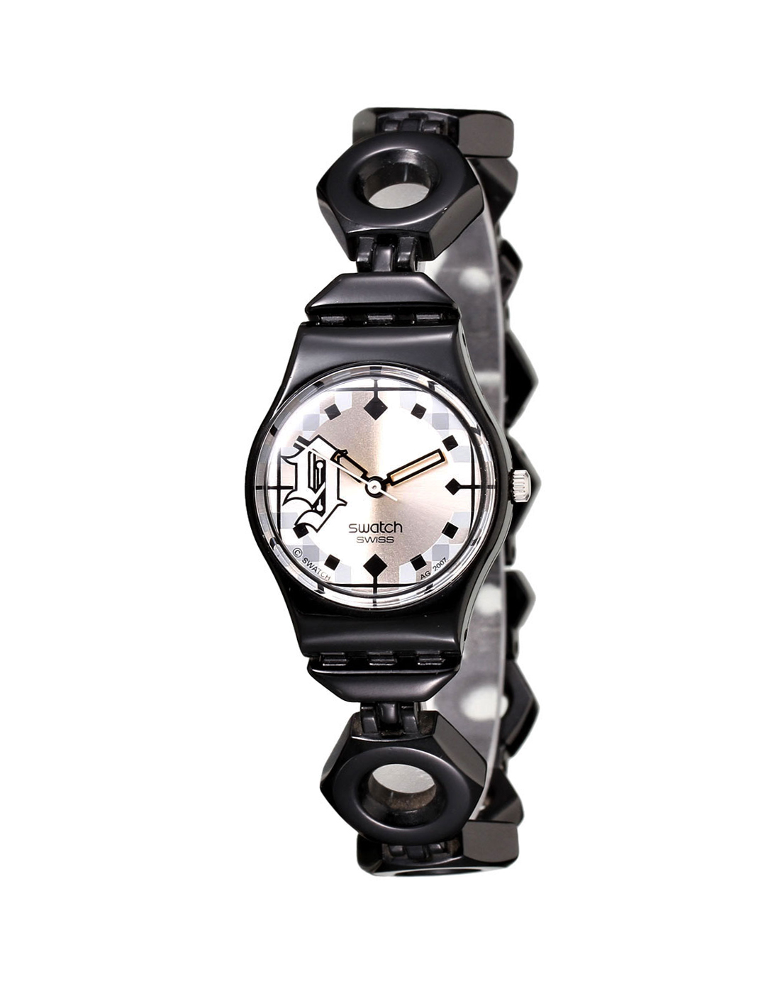 斯沃琪swatch手表专场-女款小巧玲珑经典石英手表黑白色