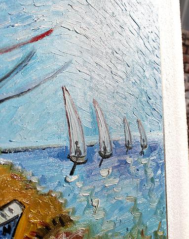 梵高帆船-纯手绘油画(单幅)