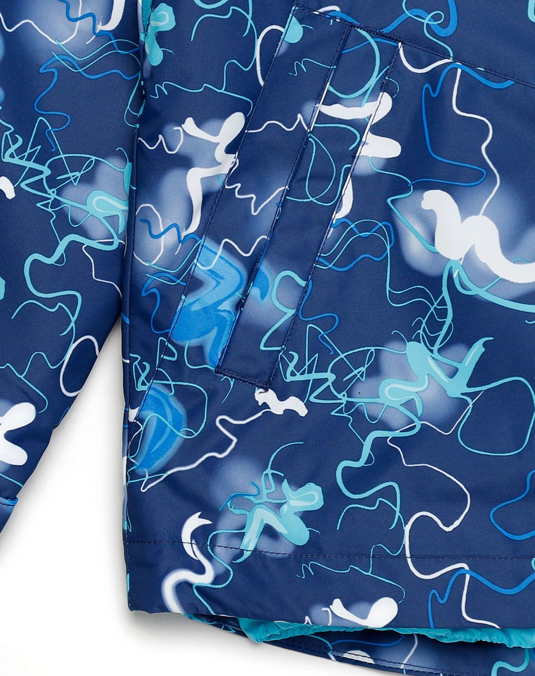 男童宇宙蓝/冰雪蓝色可拆卸保暖长袖冲锋衣