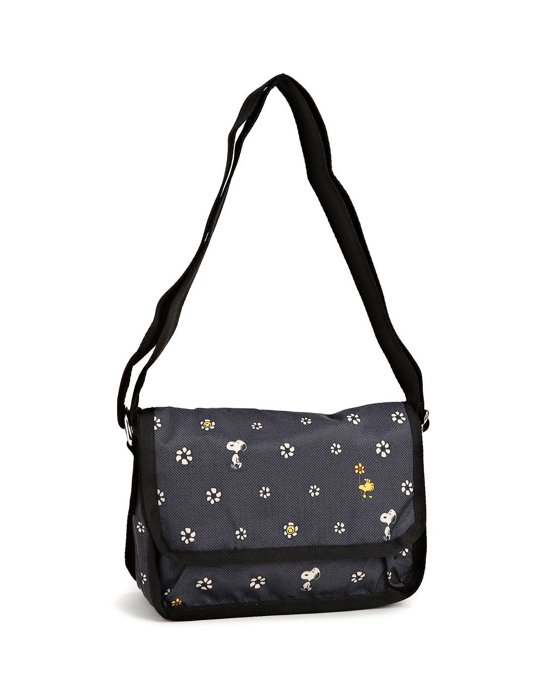 深灰色史努比图案可爱斜挎包