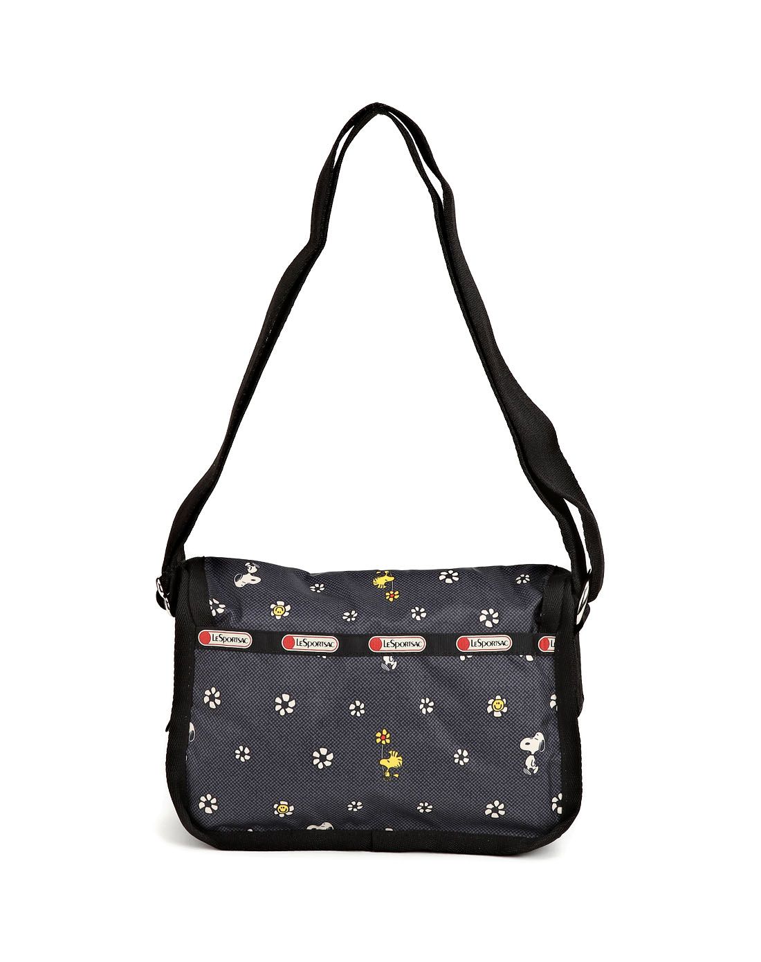 深灰色史努比图案可爱斜挎包