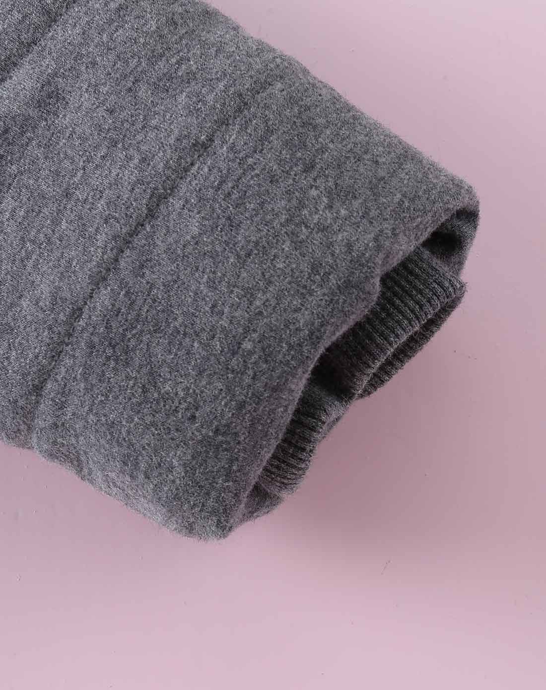 女童深麻灰天使派对针织长款棉袄