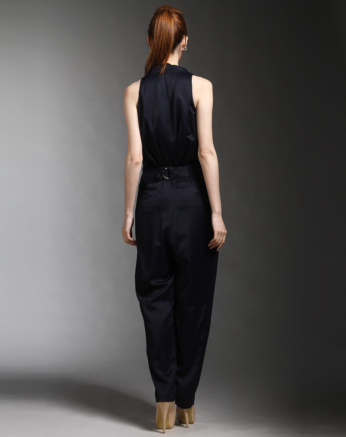 玛丝菲尔marisfrolg女装专场-藏蓝色个性休闲无袖连体长裤