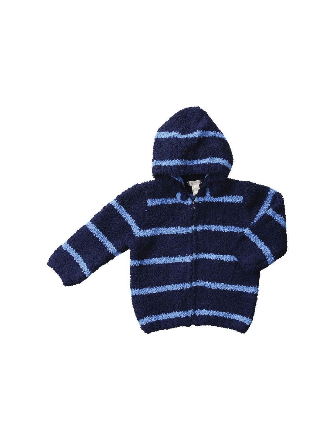 > 雪尼尔连帽衫- 深蓝/水手蓝条纹