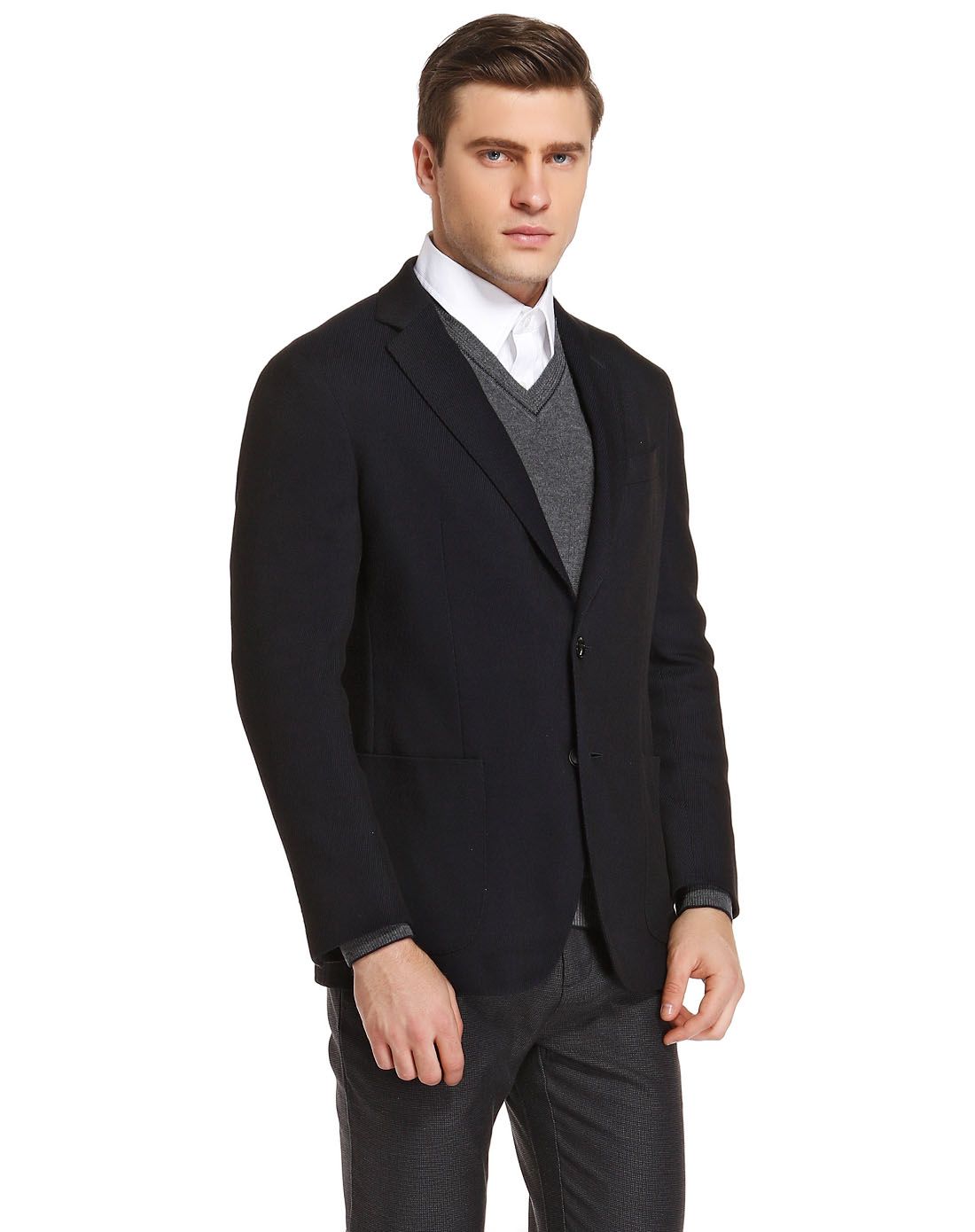 意大利奢华绅士baldassari 百搭休闲长袖西服bbu73330u700_唯品会