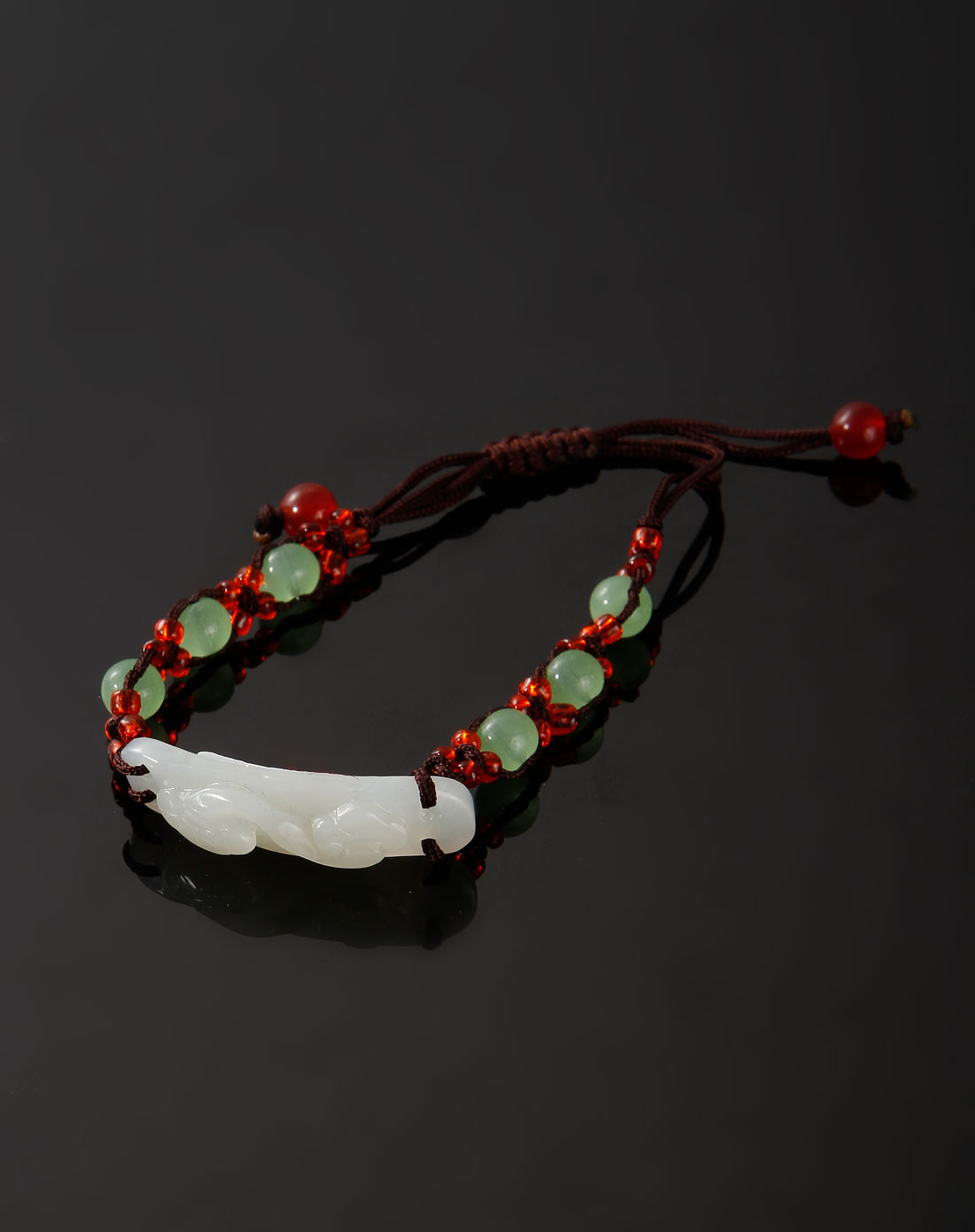 白色发财如意手工编手链