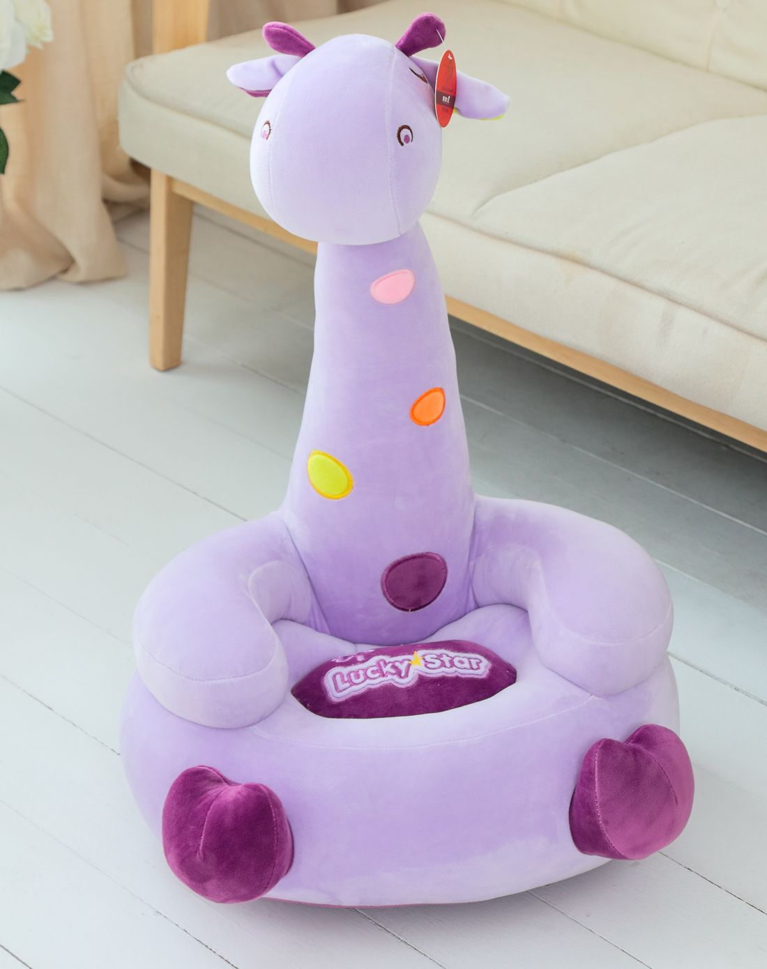 可爱儿童长颈鹿坐椅紫色