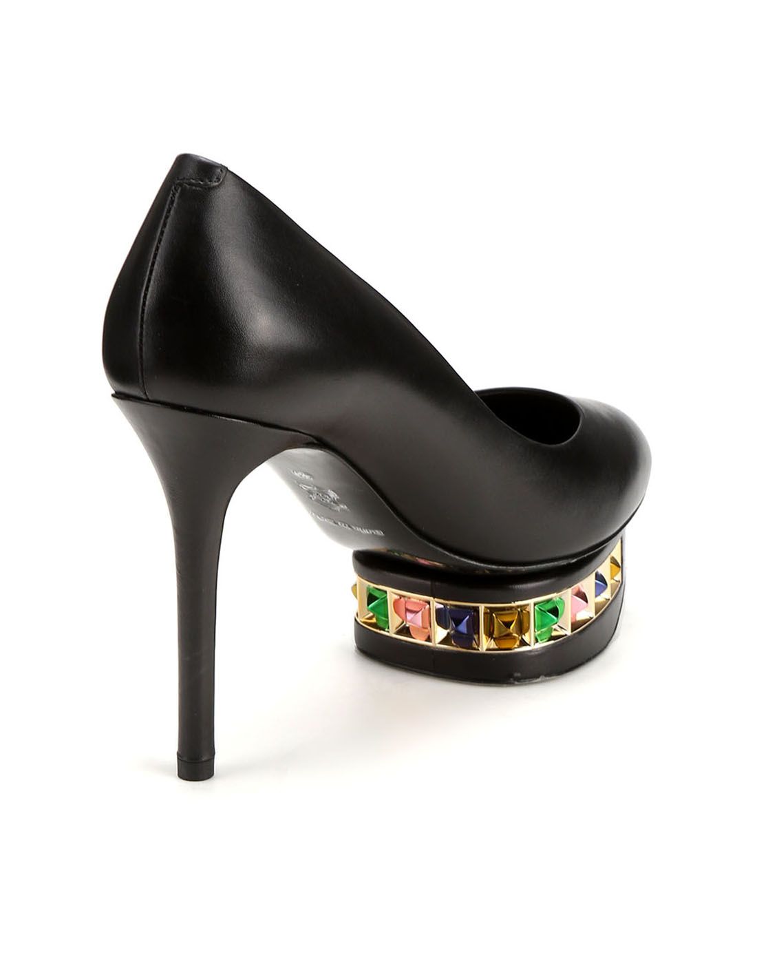 marino fabiani & perlita意大利进口时尚黑色牛皮高跟女单鞋m4c1131