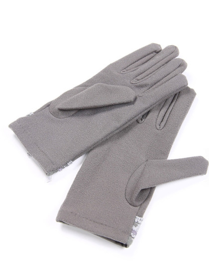 灰色牛奶丝优雅手套