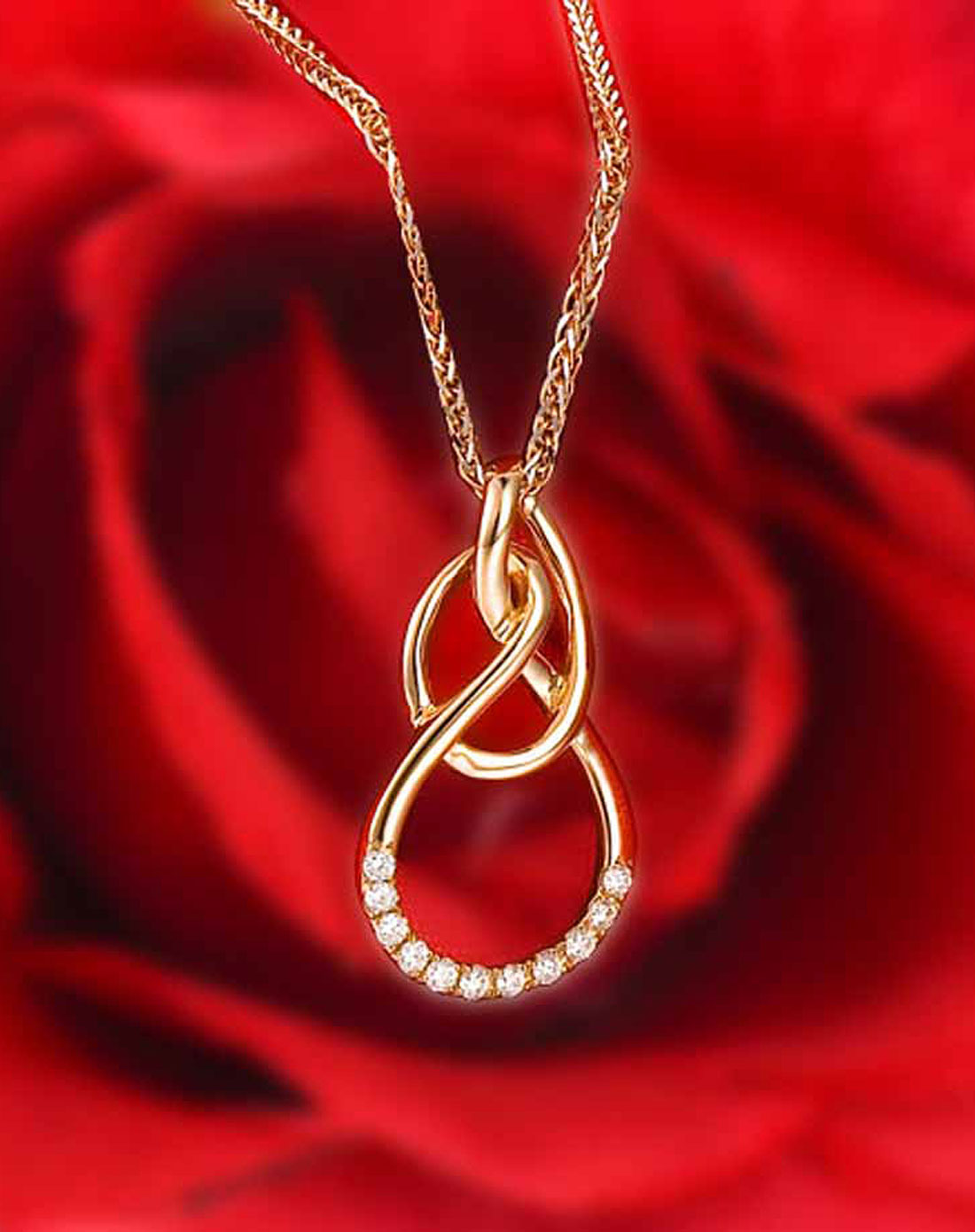 佐卡伊zocai-黄18k金钻石吊坠-缠绕