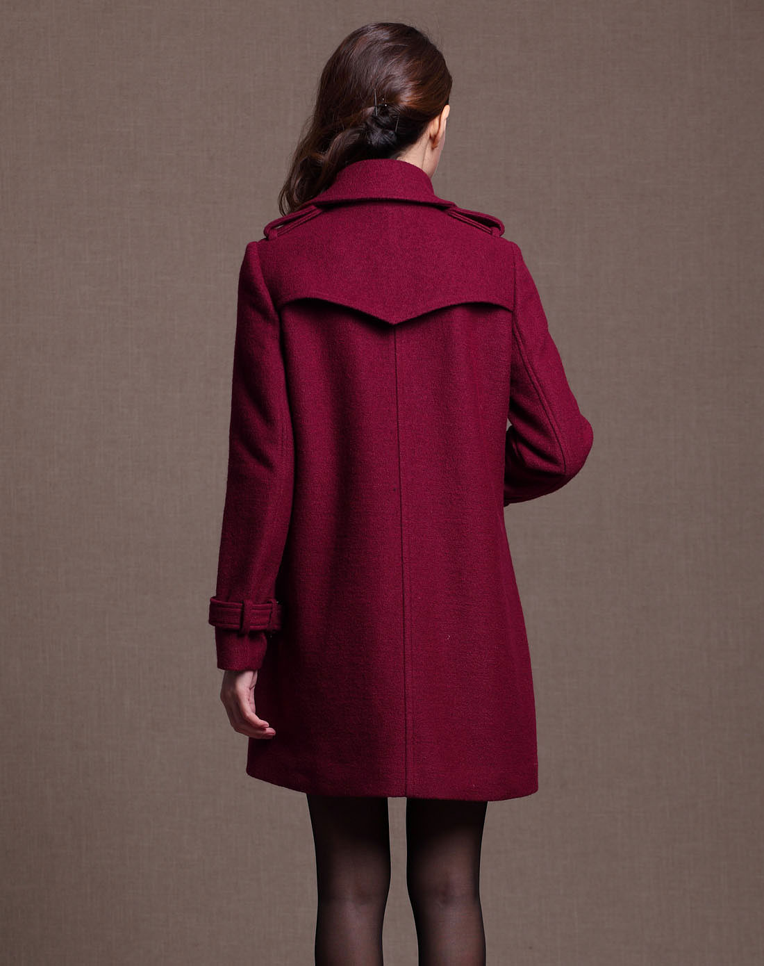 zimmur女款酒红大衣z12qdr213r9_唯品会