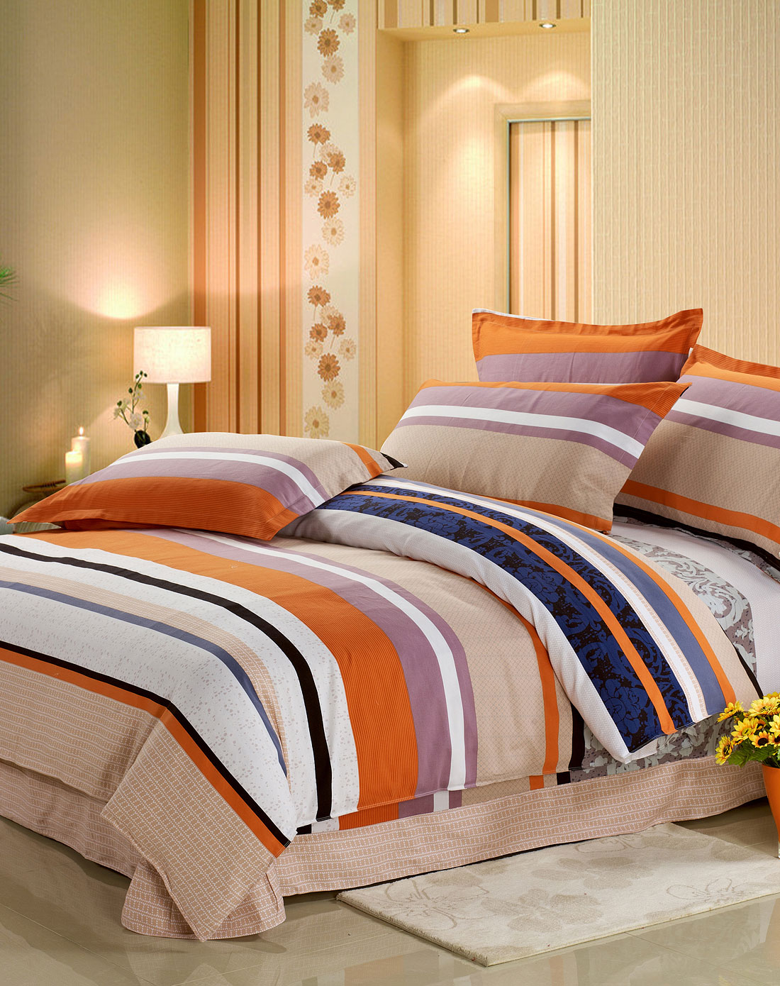 蓝典ladian家纺专场-1.5m巴黎回忆全棉磨毛四件套