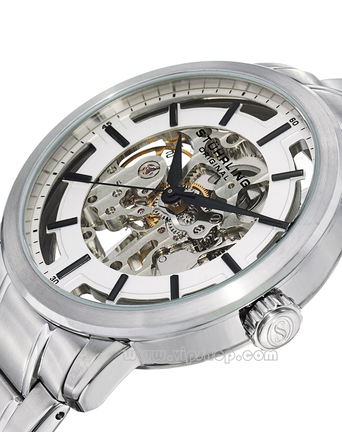 男款winchester pro系列酷感透明机芯表盘机械表银色