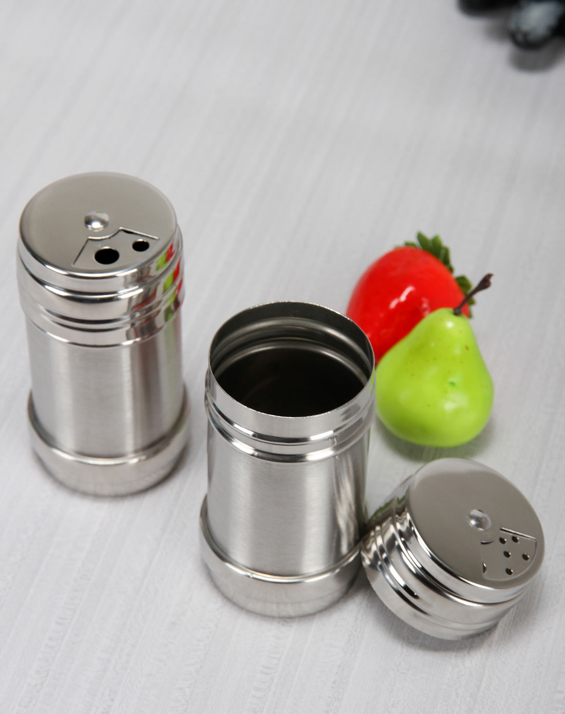 金属色优质不锈钢调味罐2个装