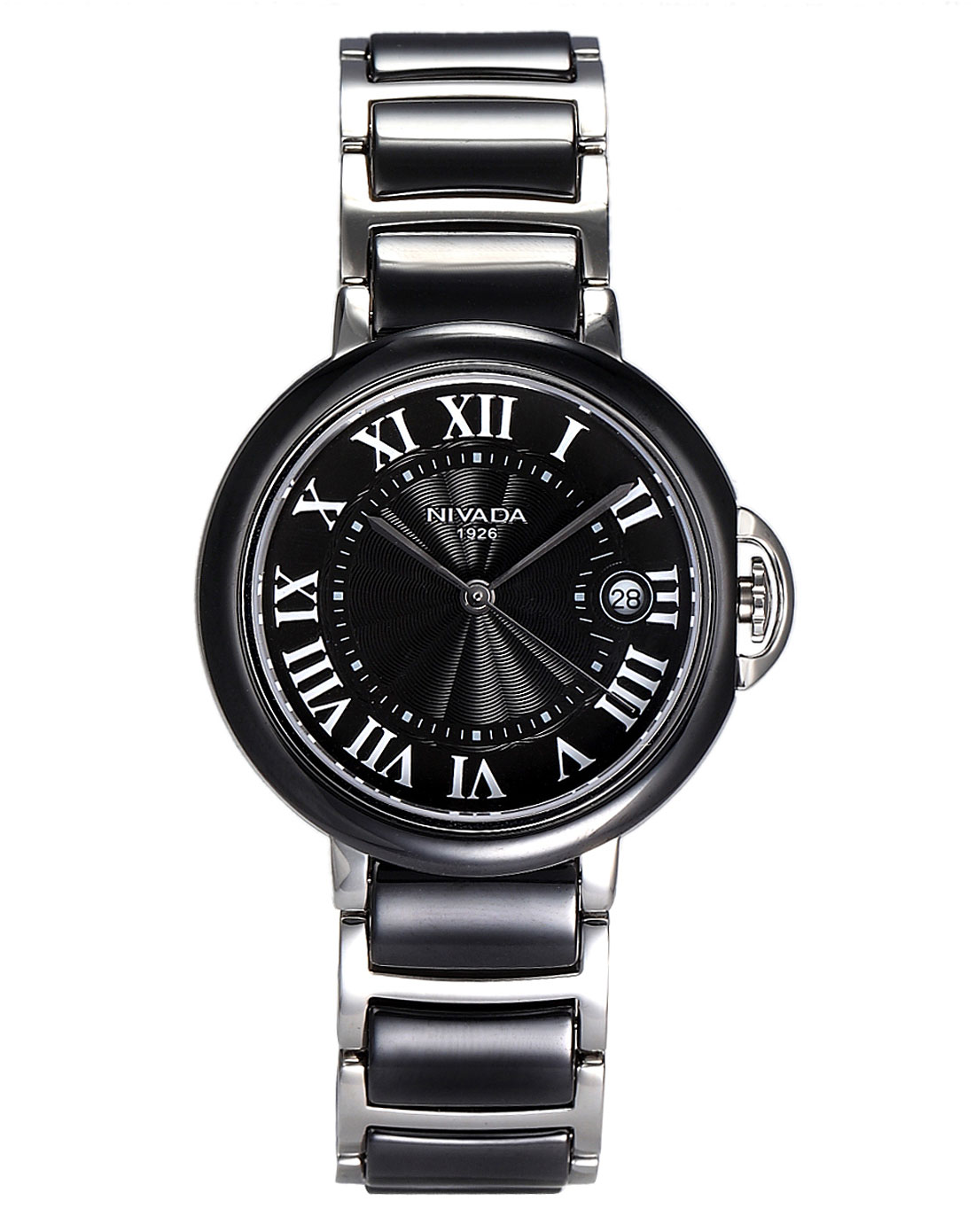 进口名表专场-nivada 女款黑灰/银色时尚休闲石英手表