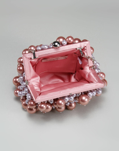 sondra roberts 女款耀眼夺目珍珠晚宴包粉/银色