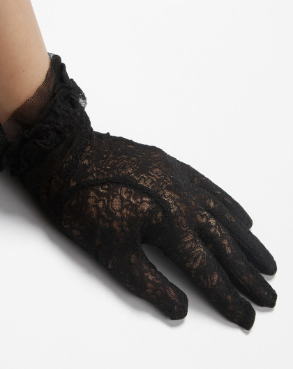 gasala 女款黑色蕾丝全指防紫外线手套