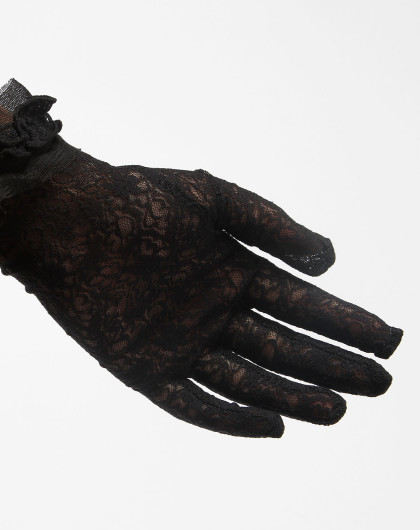 gasala 女款黑色蕾丝全指防紫外线手套