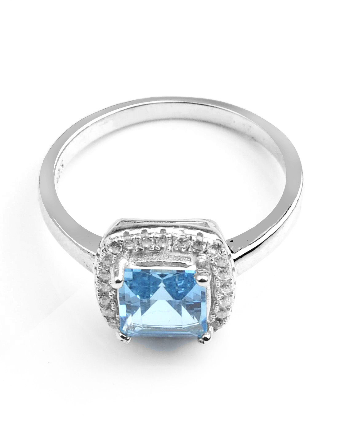 925银宝石级托帕石戒指12号3月生辰石(附证书)