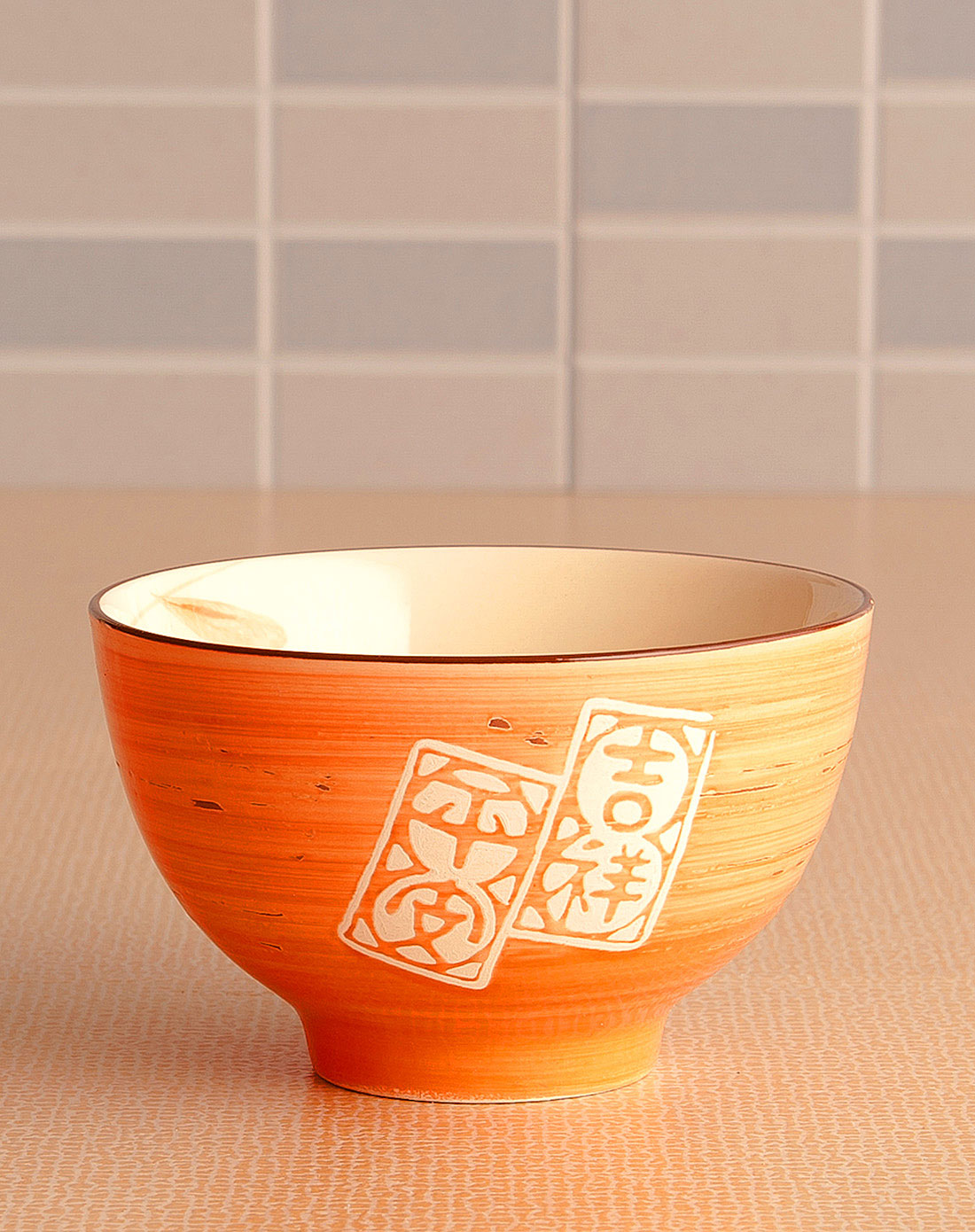 景瓷彩绘平安吉祥碗5个入