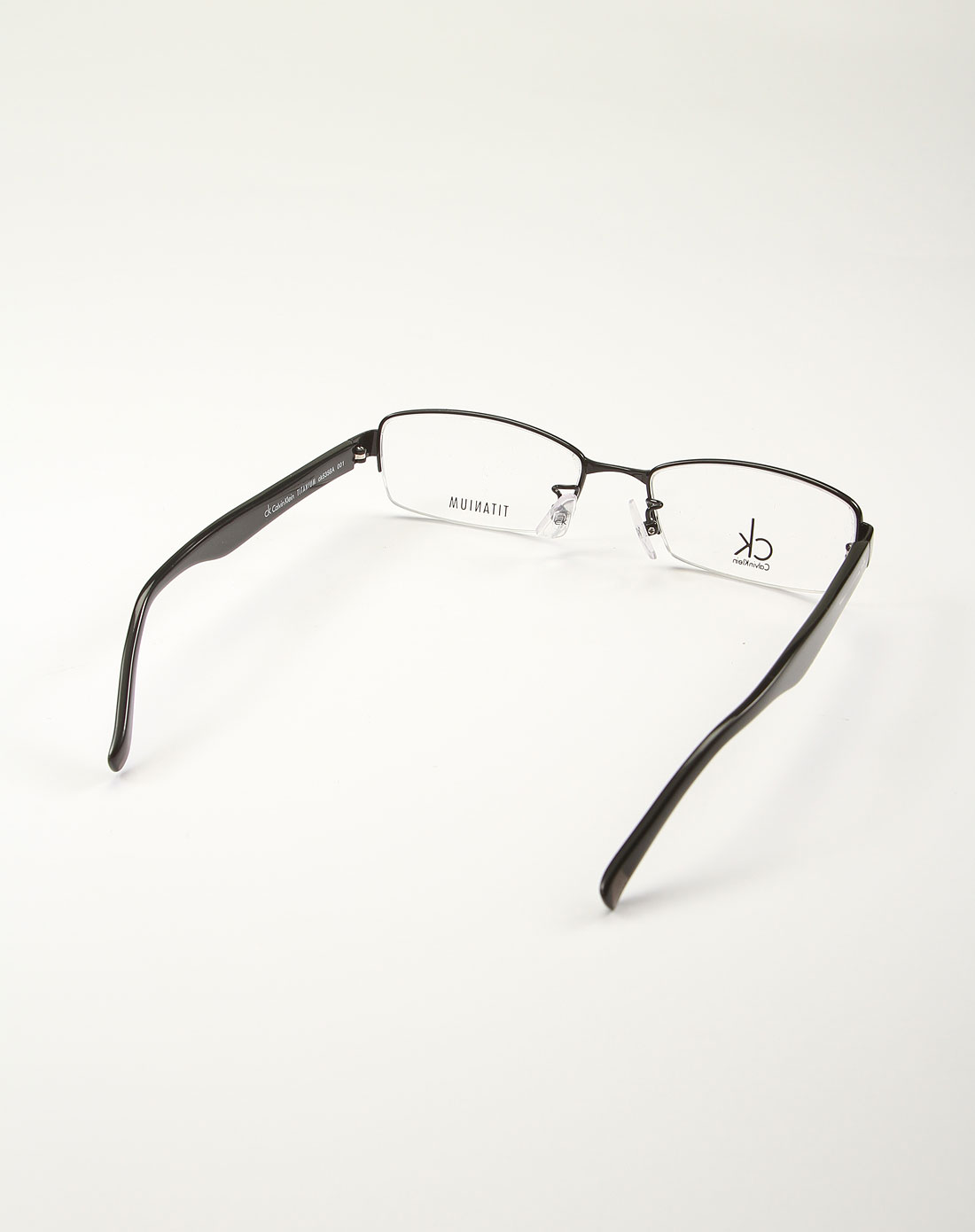 名品眼镜专场-ck 中性书生气息金属半框光学镜架黑色