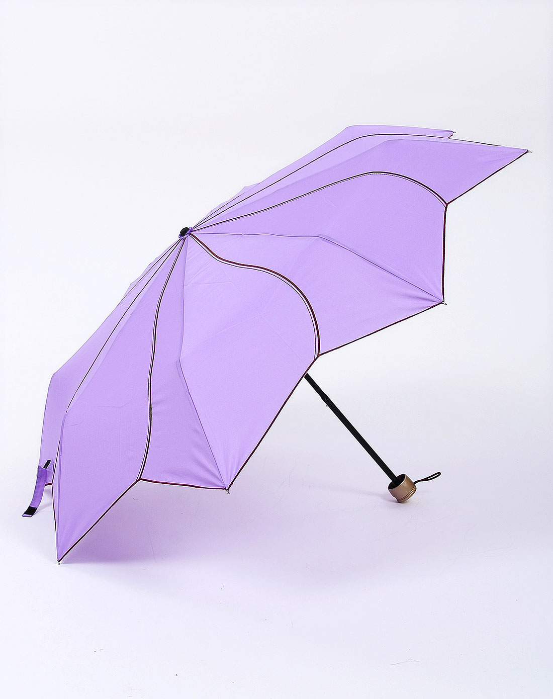 紫色刺绣pg三折九合版伞