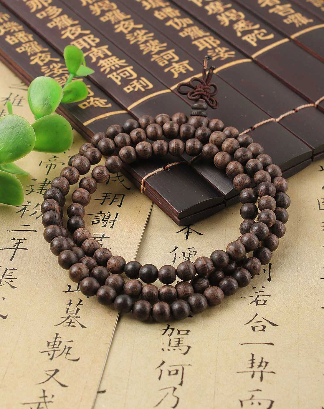 天然沉香水沉108颗5mm水沉