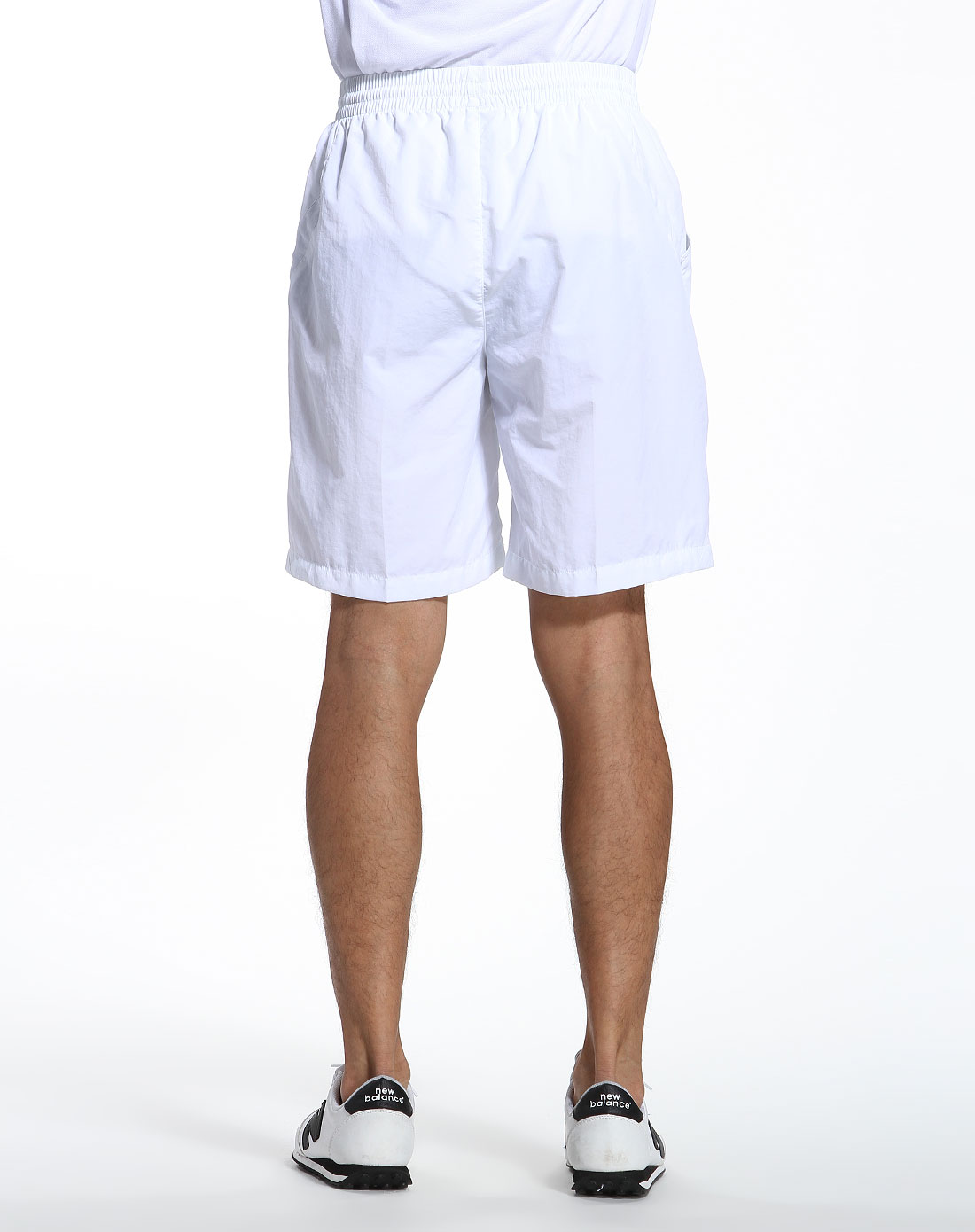 男款白色时尚网球系列梭织短裤