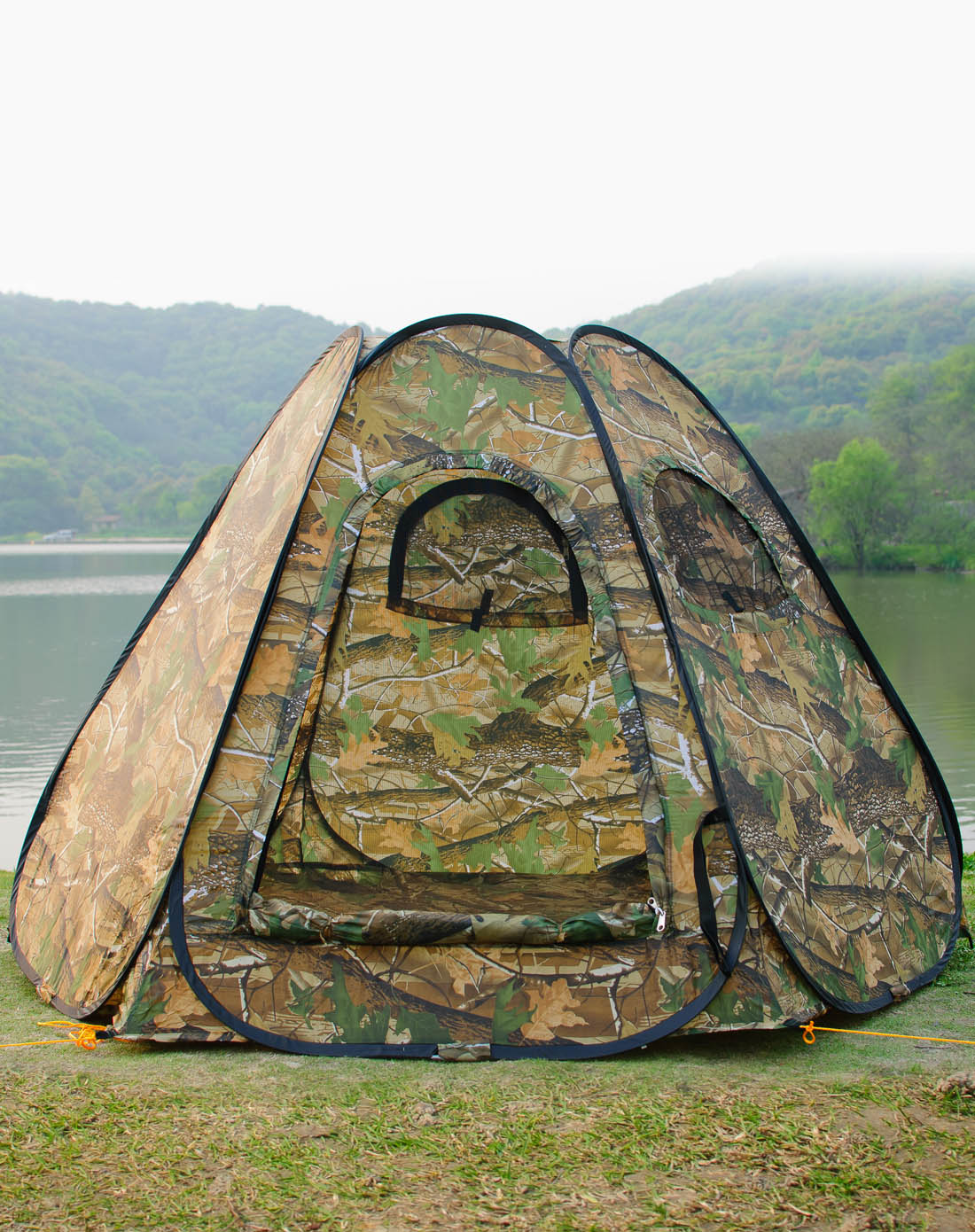 中性森林迷彩色六角自动帐篷