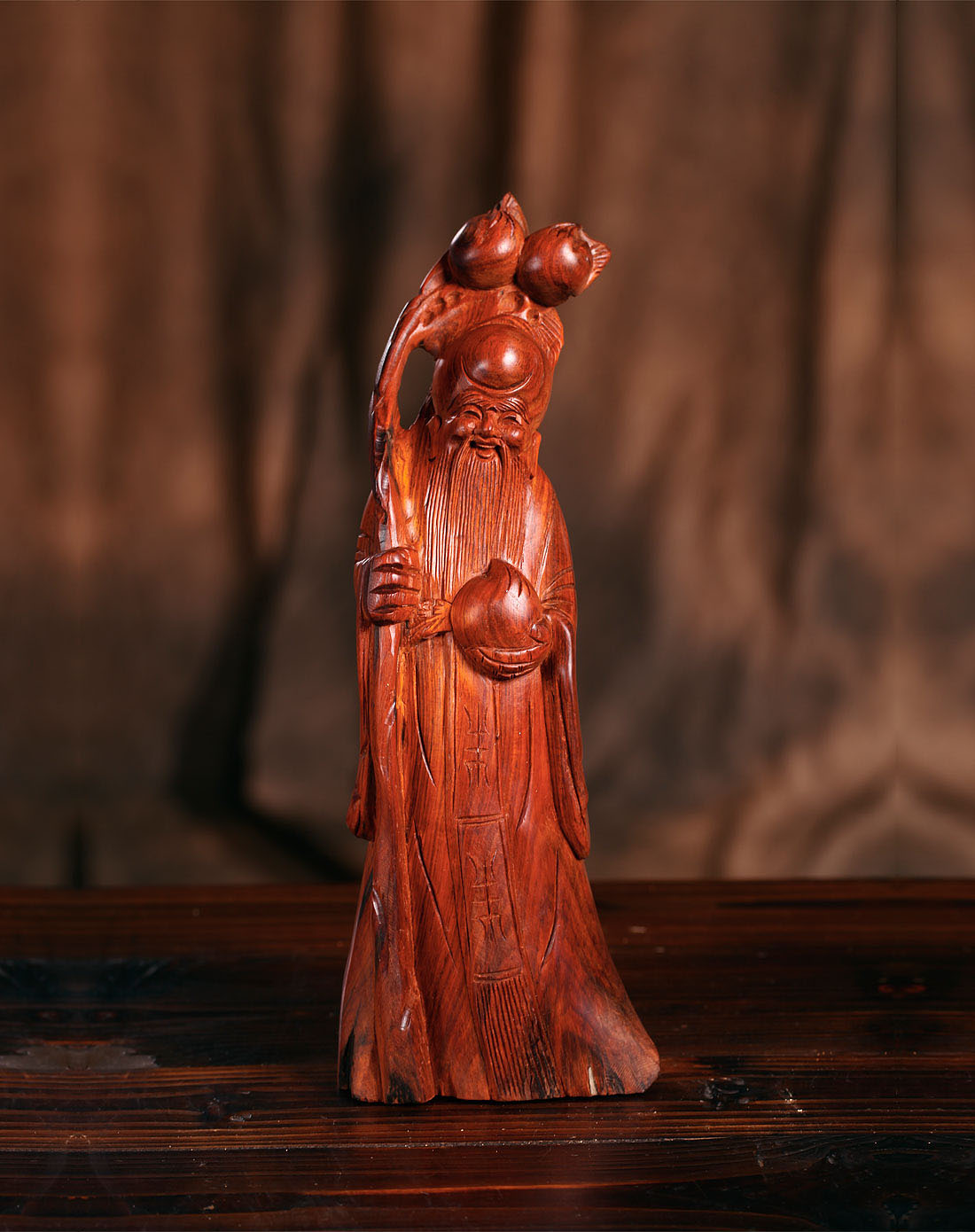 酸枝木随形根雕寿星摆件