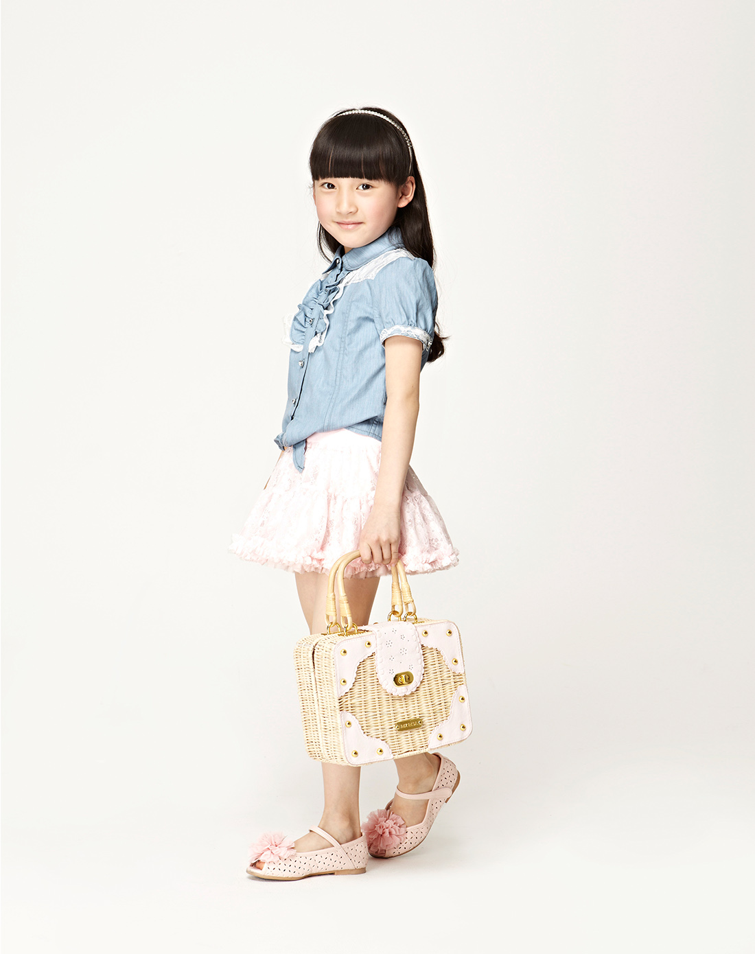 六一童装混合专场-gxgkids 女童粉色短裙