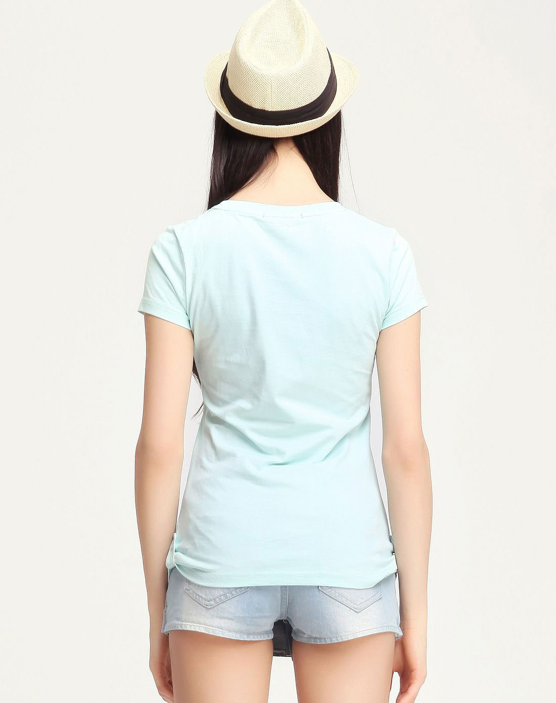 女士浅水绿t恤