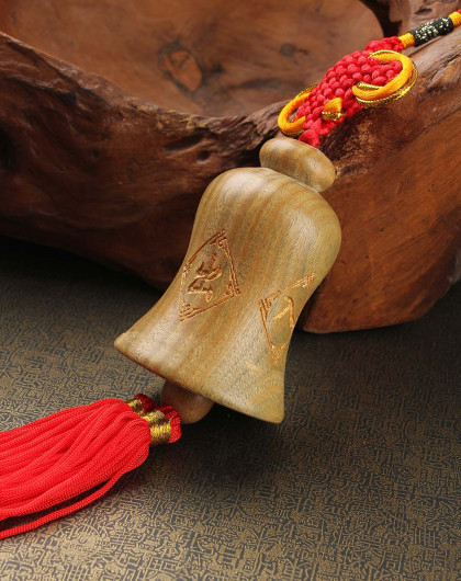中性天然绿檀平安钟出入平安车饰