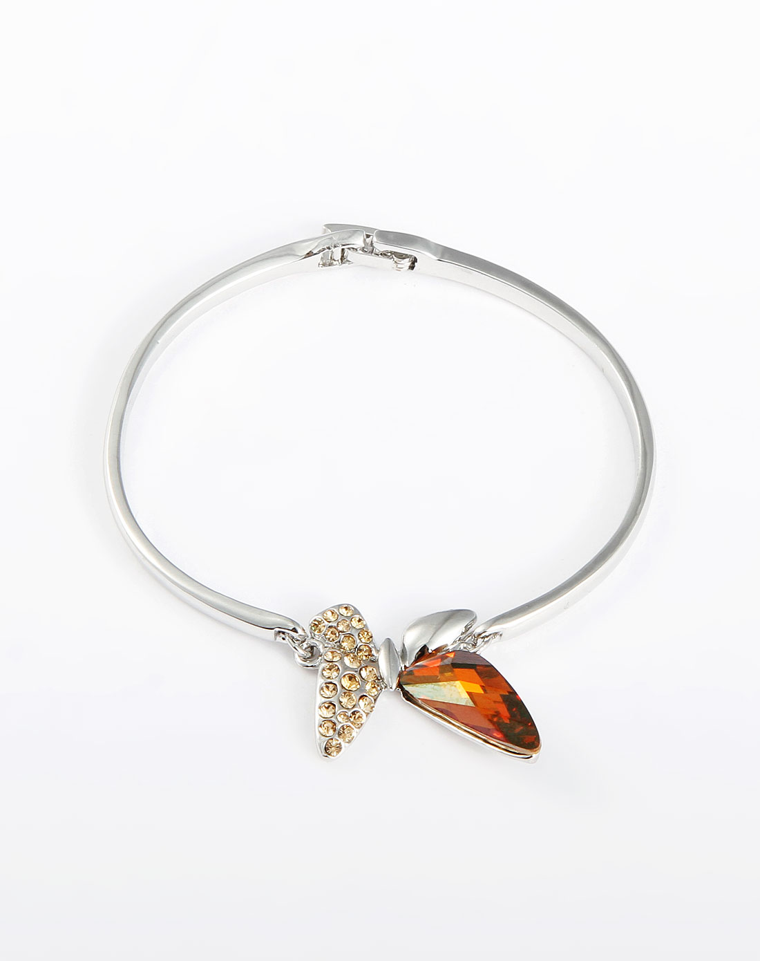 桔/银色蝴蝶型水钻手镯