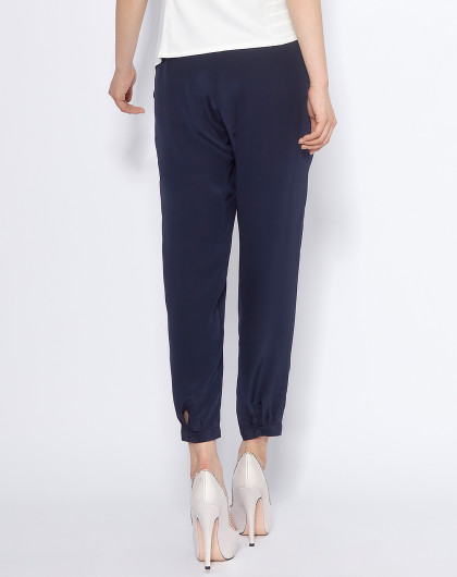 真丝【藏青】桑蚕丝九分裤