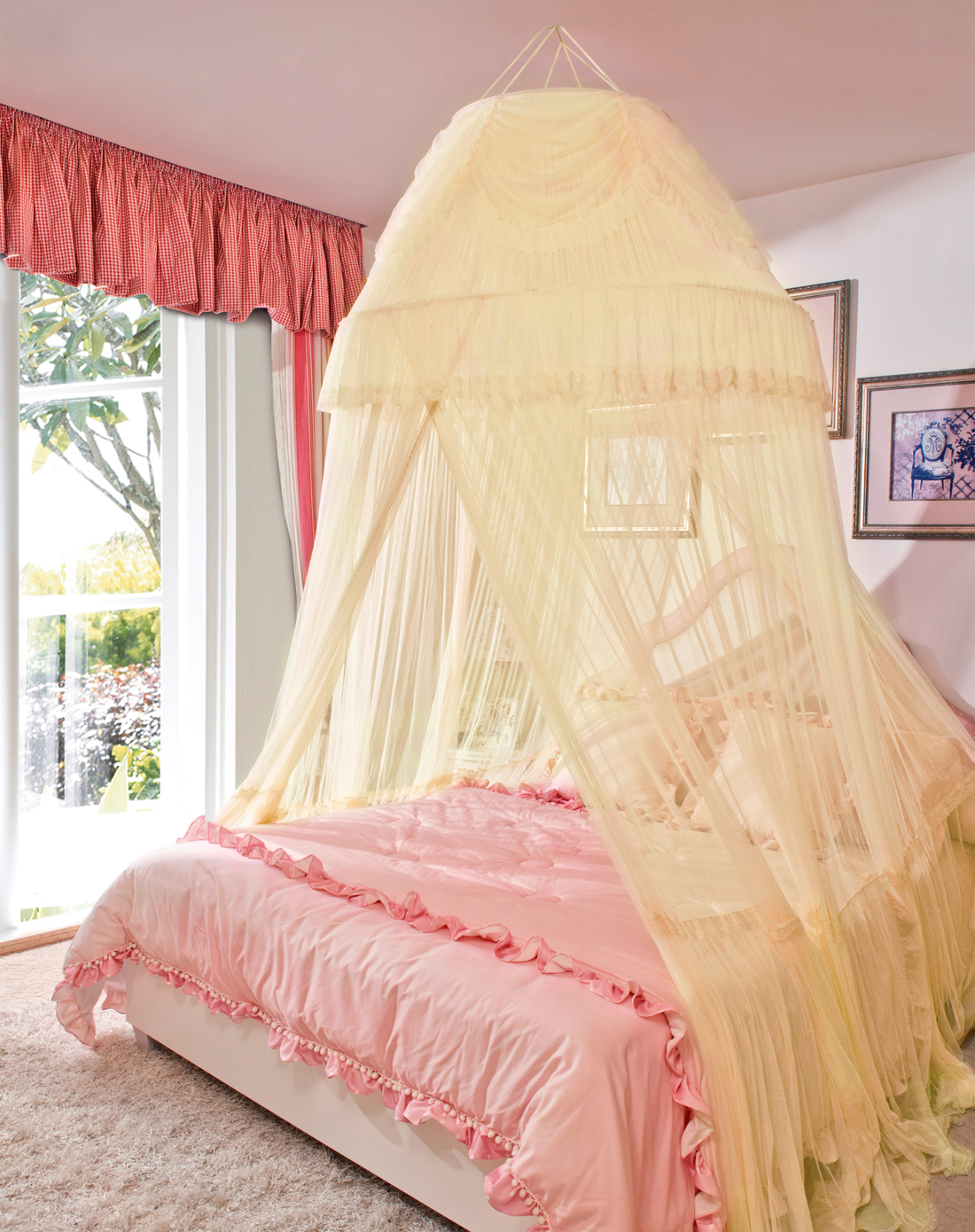 梦洁1.2米床 贝儿公主蚊帐 豪华圆顶睡帐 115*280cm