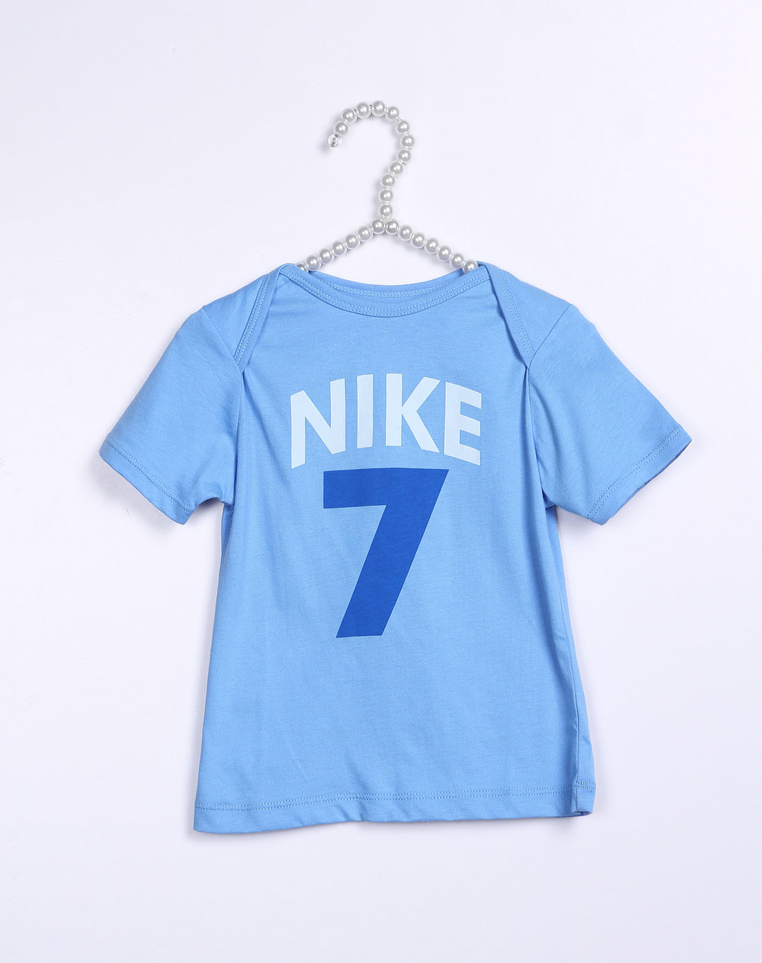 耐克nike-童裝-男童印logo數字粉藍色短袖t恤