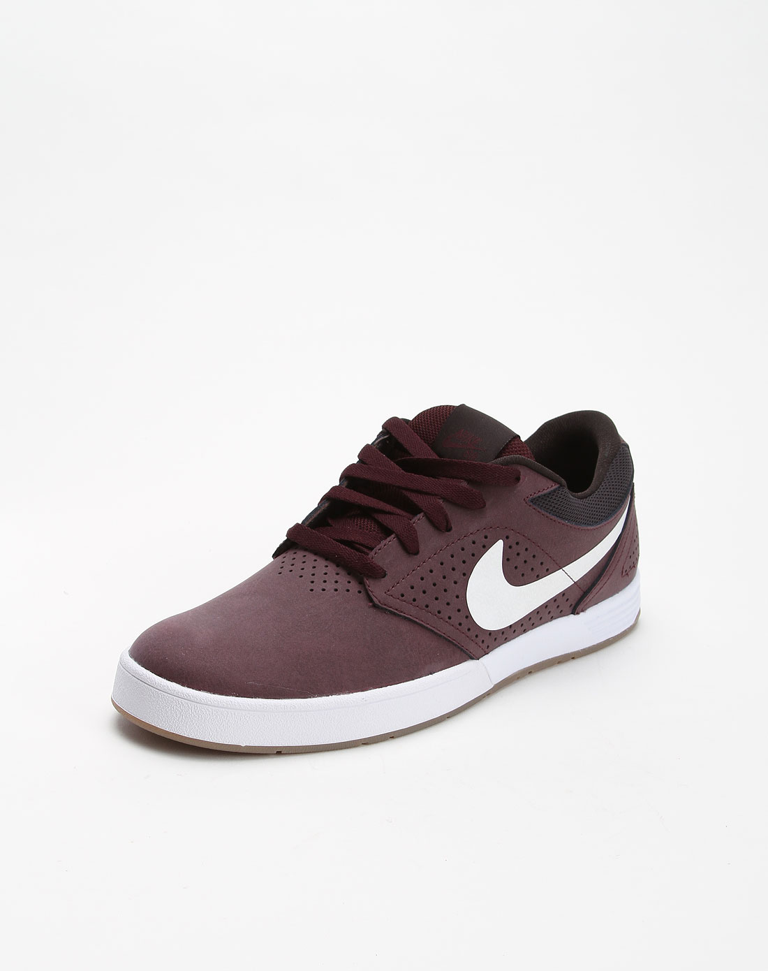 耐克nike-男鞋专场-男款圆点透气经典白底酒红色滑板运动鞋