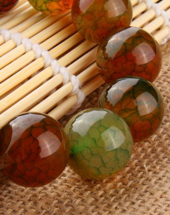 天然玛瑙冰花手串(附证书)