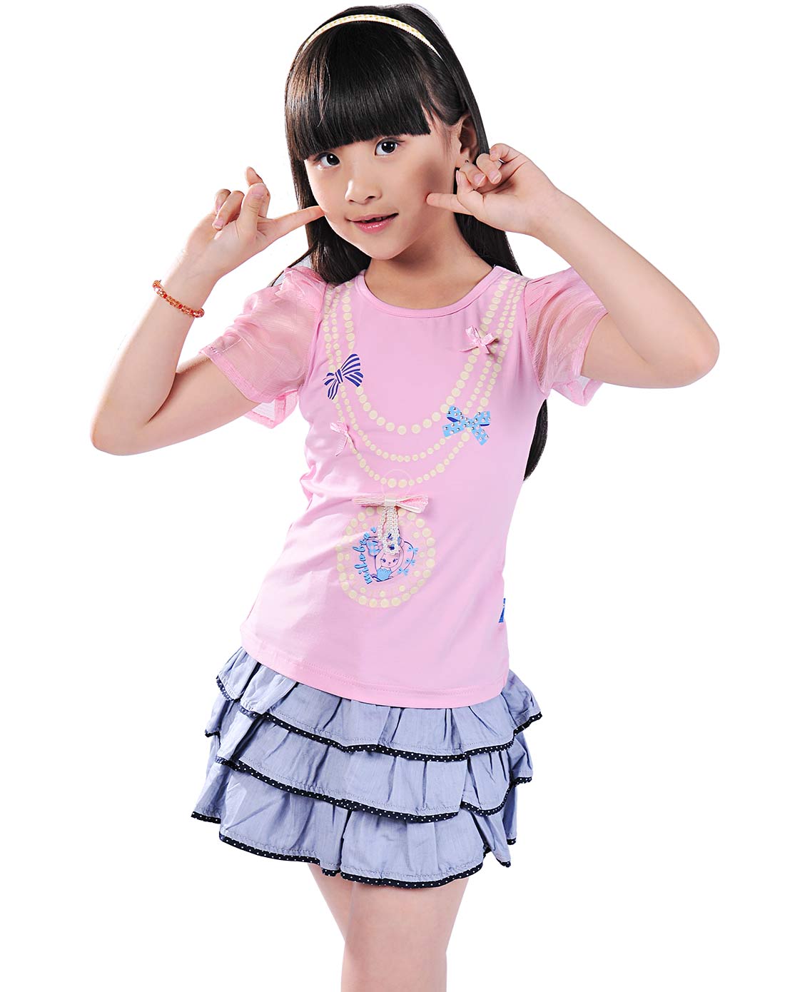 米拉小熊milacubs&米拉熊童装专场 米拉熊 女童粉红t恤