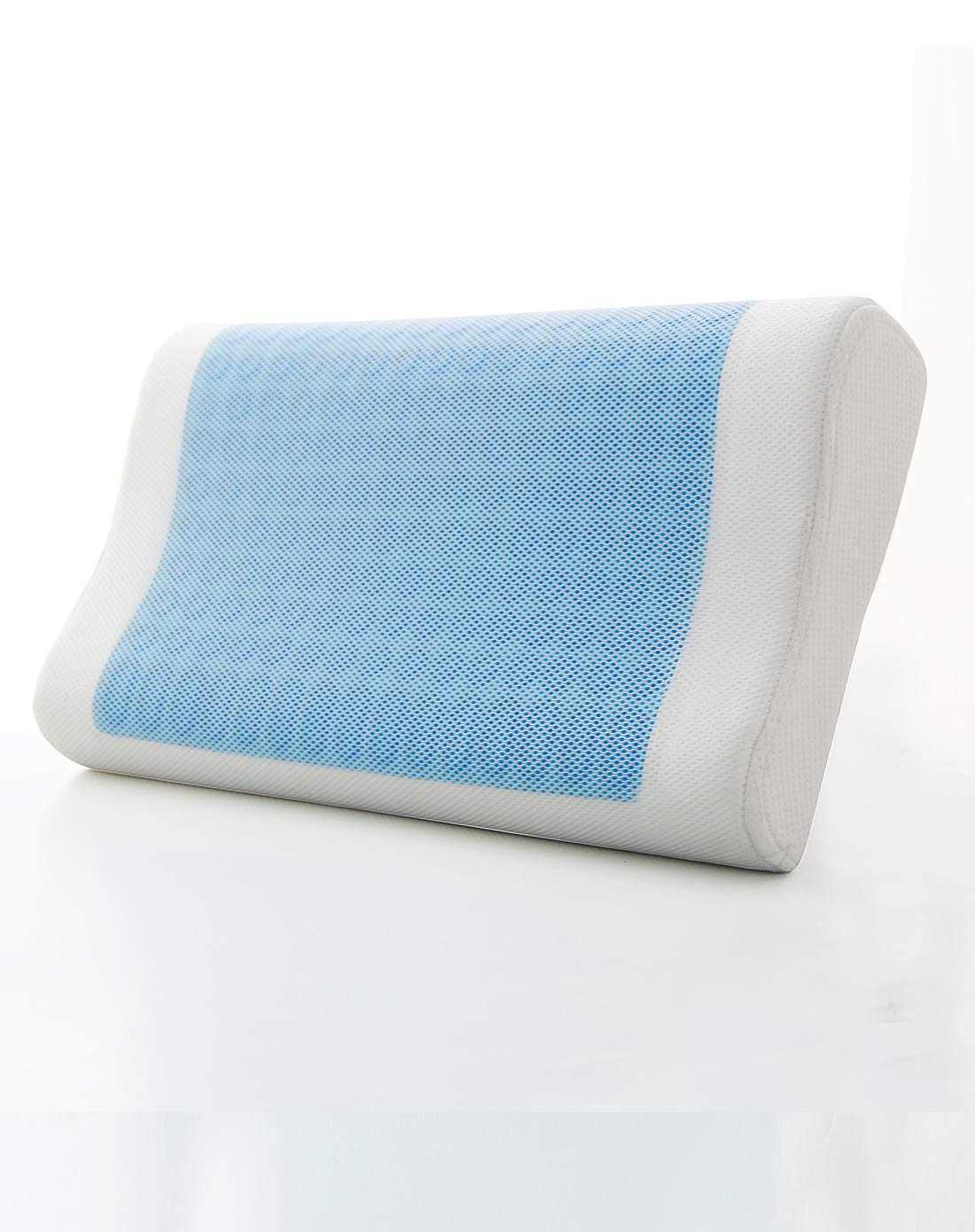 清凉凝胶记忆枕 枕套-米白&浅蓝