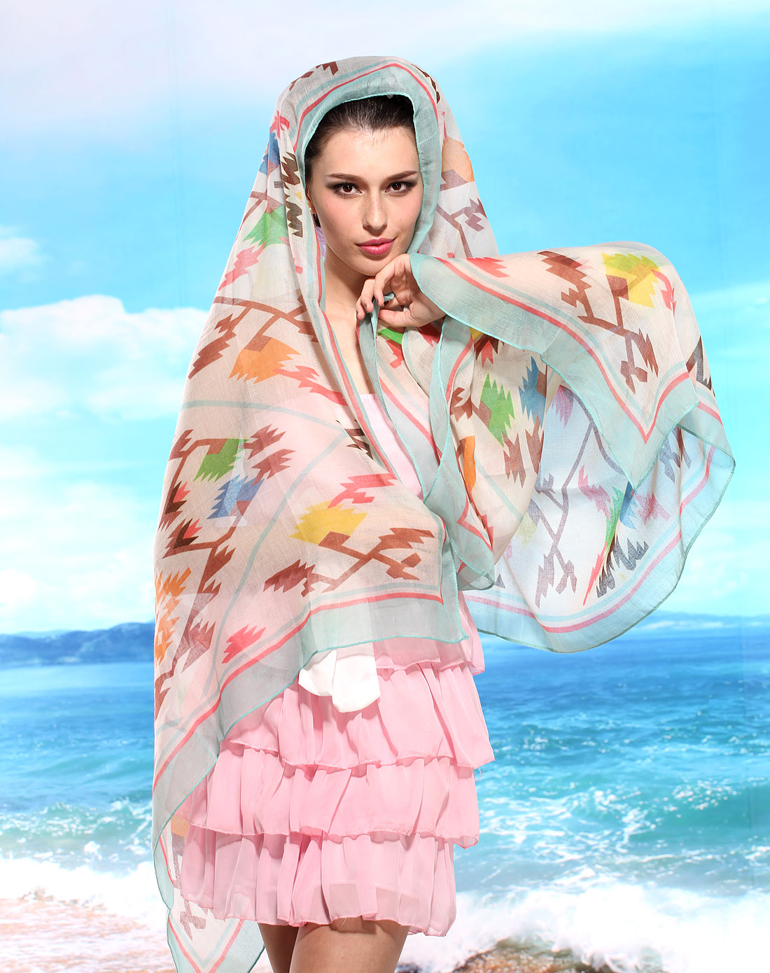 白色白色抽象渐变沙滩巾